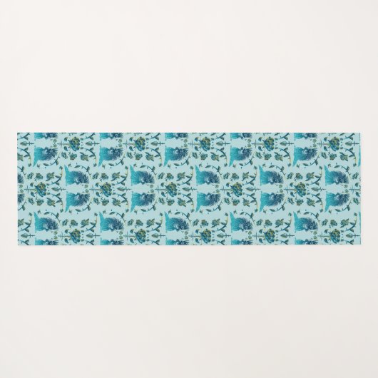 Tapis De Yoga Roses In a Rough Patch Aqua (Dos (Horizontal))