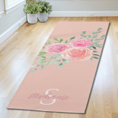 Tapis De Yoga Roses roses blanches personnalisées