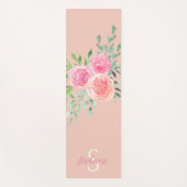 Tapis De Yoga Roses roses blanches personnalisées (Devant)