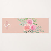 Tapis De Yoga Roses roses blanches personnalisées (Devant (Horizontal))