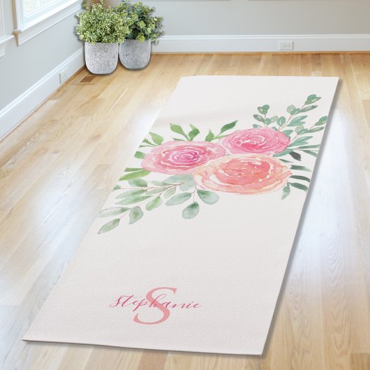 Tapis De Yoga Roses roses roses personnalisées