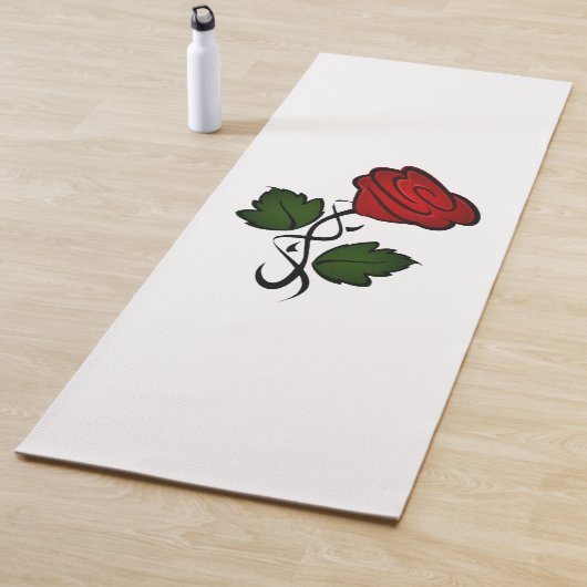 Tapis De Yoga Roses simples rouges (En situation)
