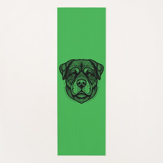 Tapis De Yoga Rottweiler Dog Face Line Art (Devant)