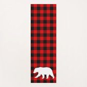 Tapis De Yoga Rouge Buffalo Plaid & Ours Blanc (Devant)