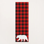 Tapis De Yoga Rouge Buffalo Plaid & Ours Blanc (Dos)