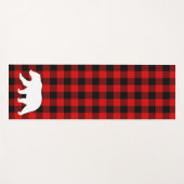 Tapis De Yoga Rouge Buffalo Plaid & Ours Blanc (Devant (Horizontal))