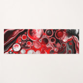 Tapis De Yoga Rouge, noir et Marbre blanc Fluid Art (Devant (Horizontal))