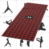 Tapis De Yoga Rouge Noir Plaid Rob Roy Tartan Monogramme initial