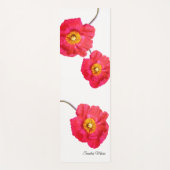 Tapis De Yoga Rouge rose moderne Poppies Fleur de Pavot (Devant)