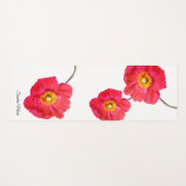 Tapis De Yoga Rouge rose moderne Poppies Fleur de Pavot (Devant (Horizontal))
