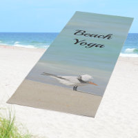 Royal Tern Seabird Possédant Plage Yoga Mat