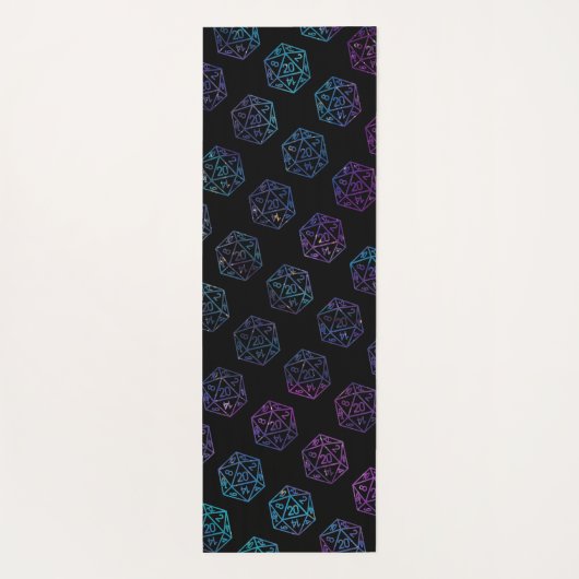 Tapis De Yoga RPG Pattern | Blue PnP Tabletop Role Player Dice (Dos)