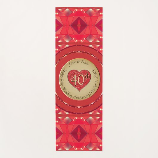 Tapis De Yoga Ruby du 40e anniversaire (Devant)