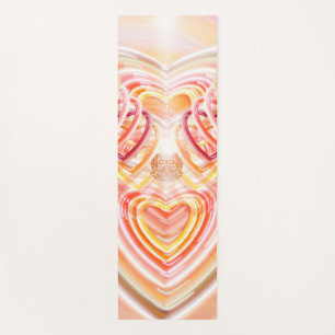 Tapis De Yoga Ruée chaude ! Yoga Mat, Coeurs, Rose, Rouge, Jaune