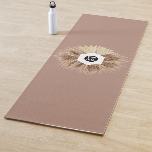 Tapis De Yoga Rustique Boho Bohemian Pampas Grass Business Logo (En situation)
