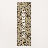 Tapis De Yoga Sable beige léopard moderne et nom (Devant)