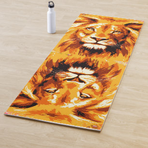 Tapis De Yoga Safari coloré Lion Yoga Mat - Faune Gros Chats