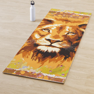 Tapis De Yoga Safari Lion Yoga Mat | Lion coloré Yoga Mat
