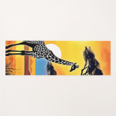 Tapis De Yoga Safari Sunset: Giraffe's Embrace (Devant (Horizontal))
