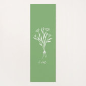 Tapis De Yoga Sage apaisant Vert Tranquille Floral Bio (Dos)