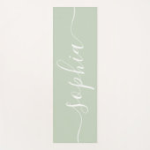 Tapis De Yoga Sage green gritten name minimalist (Devant)