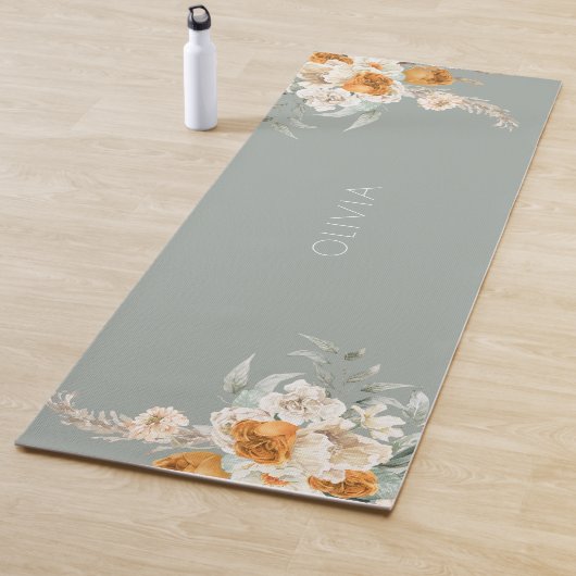 Tapis De Yoga Sage moderne Vert Floral Yoga Mat (En situation)