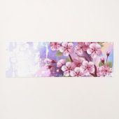 Tapis De Yoga Sakura rose sur la peinture Arrière - plan (Dos (Horizontal))