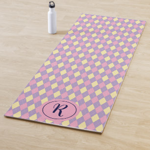 Tapis De Yoga Salle de sport rose jaune Jacquard et violette