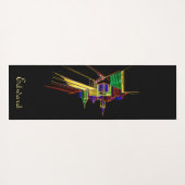 Tapis De Yoga Santé personnelle fitness noir et jaune pour lui (Dos (Horizontal))