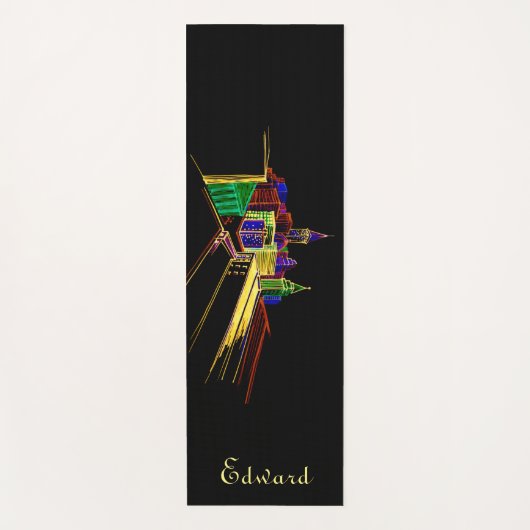 Tapis De Yoga Santé personnelle fitness noir et jaune pour lui (Devant)