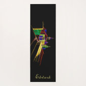 Tapis De Yoga Santé personnelle fitness noir et jaune pour lui (Dos)