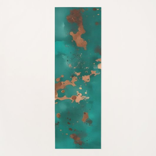 Tapis De Yoga Sarcelle et bronze (Devant)