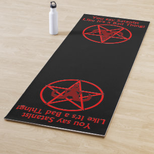 Tapis De Yoga Satanist Bad Thing Dark Humour Chèvre Pentacle