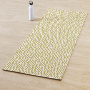 Tapis De Yoga Sayagata motif, japonais, or et blanc
