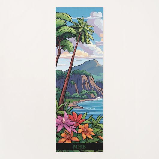 Tapis De Yoga Scène de plage tropicale hawaïenne Yoga Mat (Devant)