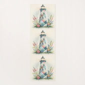 Tapis De Yoga Scène florale côtière du phare patchwork (Dos)