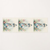 Tapis De Yoga Scène florale côtière du phare patchwork (Devant (Horizontal))