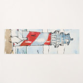 Tapis De Yoga Scène rouge et blanche de phare (Devant (Horizontal))