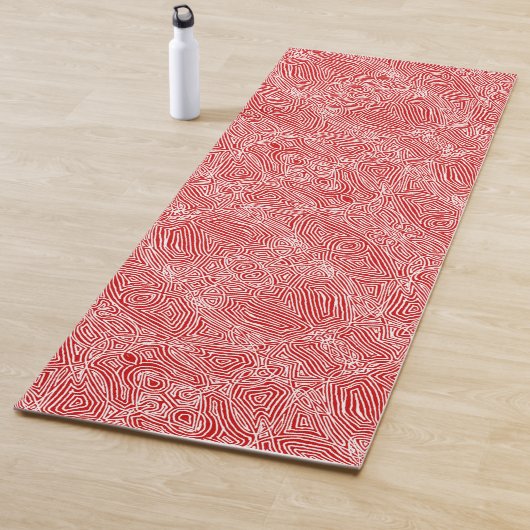 Tapis De Yoga Scribbleempreintes rouges (En situation)