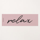 Tapis De Yoga Script chic "Relax" rose pâle