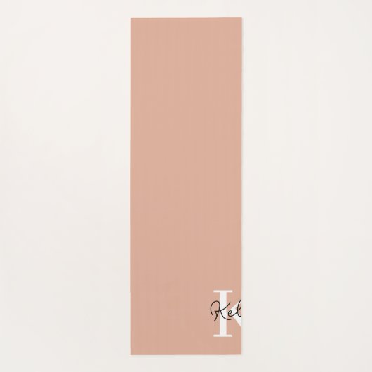 Tapis De Yoga Script de monogramme rose vierge moderne (Dos)
