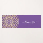 Tapis De Yoga Script de Namaste Purple Mandala Gold (Devant (Horizontal))