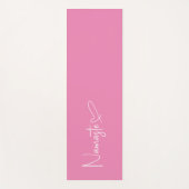 Tapis De Yoga Script de Namaste rose et blanc Coeur réversible (Devant)