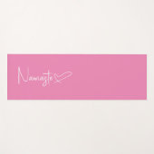 Tapis De Yoga Script de Namaste rose et blanc Coeur réversible (Devant (Horizontal))