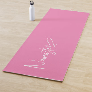 Tapis De Yoga Script de Namaste rose et blanc Coeur réversible