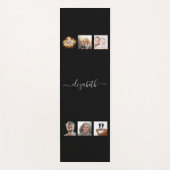 Tapis De Yoga Script de nom de collage photo noir (Devant)