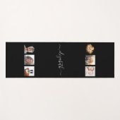 Tapis De Yoga Script de nom de collage photo noir (Devant (Horizontal))