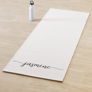 Tapis De Yoga Script de nom minimaliste White Girl