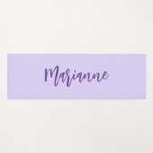 Tapis De Yoga Script de nom personnalisé violet (Devant (Horizontal))