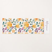 Tapis De Yoga Script Floral Impression Lilac Jaune (Devant (Horizontal))